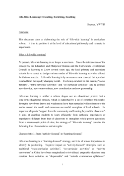 Life-Wide Learning: Extending, Enriching, Enabling