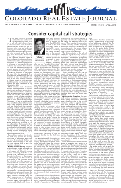 Consider capital call strategies