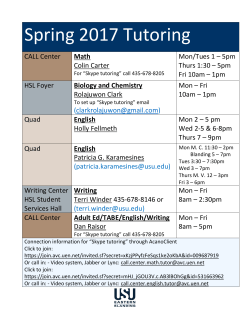 Spring 2017 Tutoring