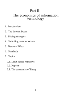 Part II: The economics of information technology