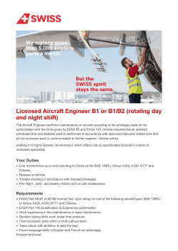 Licensed Aircraft Engineer B1 or B1/B2