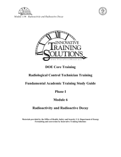 Module 6: Radioactivity and Radioactive Decay