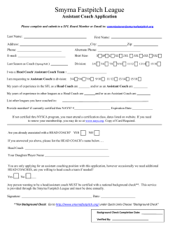 Assist. Coach Application