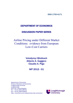 Airline Pricing under Different Market Conditions: evidence from