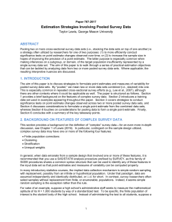 Estimation Strategies Involving Pooled Survey Data