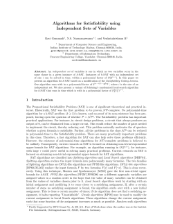 Algorithms for Satisfiability using Independent Sets of Variables