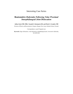 Interesting Case Series Boutonni`ere Deformity Following