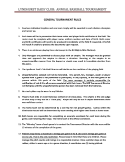 LYNDHURST DADS` CLUB: ANNUAL BASEBALL TOURNAMENT