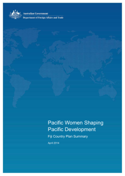 Pacific Women Shaping Pacific Development&mdash;Fiji Country Plan