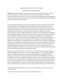 Agent-Based Models for Economic Policy Design
