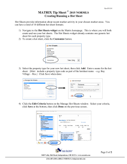 MATRIX Tip Sheet