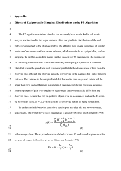 Effects of Equiprobable Marginal Distributions on the PP Algorithm