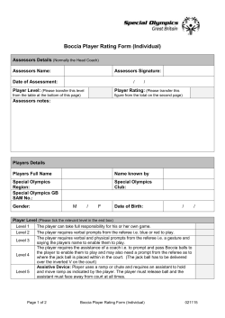 Boccia Player Rating Form (Individual)