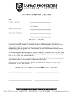 Assumption of Tenancy