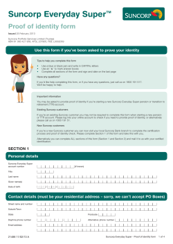 Suncorp Everyday SuperTM Proof of identity form