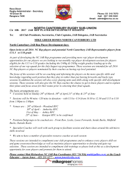 JAB Rep Player Development Days- Sessions