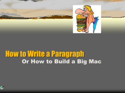 How to Write a Paragraph - White Plains Public Schools