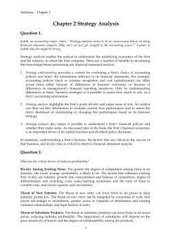 Chapter 2 Strategy Analysis