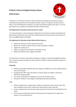 British Values - St Marks CE (VC) Primary School, Eccles
