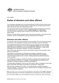 Duties of directors and other officers