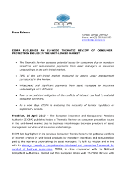 EIOPA publishes an EU-wide thematic review of