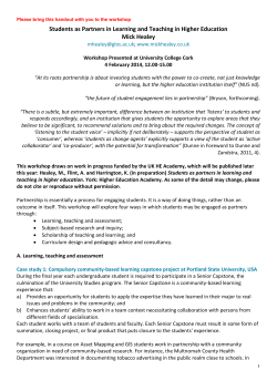 Mick Healey - Word Doc, Students as Partners