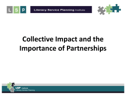 Collective Impact and Partnerships - Literacy Service Planning Institute