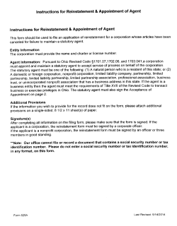 Instructions for Reinstatement and Appointment of Agent