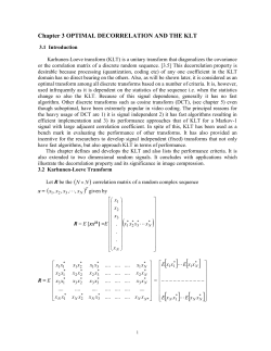 Chapter 3 OPTIMAL DECORRELATION AND THE KLT