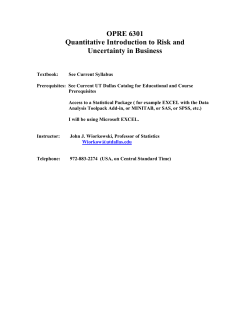 Lecture 1 Office 2007 format - The University of Texas at Dallas