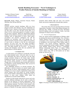 Suicide Bombing Forecaster * Novel Techniques to
