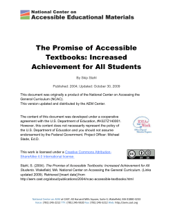 The Promise of Accessible Textbooks: Increased Achievement for All