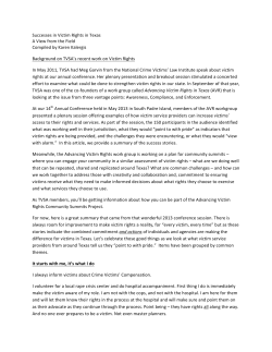 Successes in Victim Rights - Texas Victim Services Association