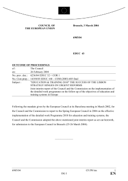 6905/04 CF/JW/ms 1 DG I COUNCIL OF THE