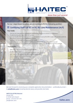 Certifying Staff CAT B1 or B1/B2 Line Maintenance