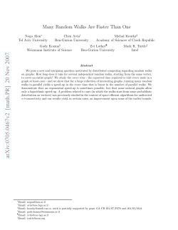 Many Random Walks Are Faster Than One