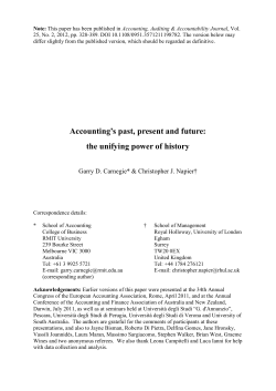 Accounting`s past, present and future