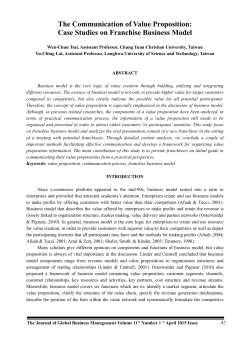 The Communication of Value Proposition