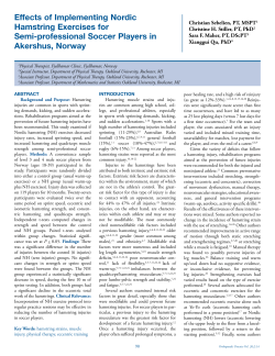 Effects of Implementing Nordic Hamstring Exercises for Semi