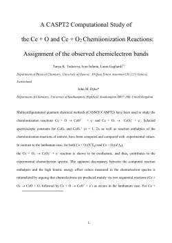 The chemiionization reactions Ce+ O and Ce+ O2: assignment of