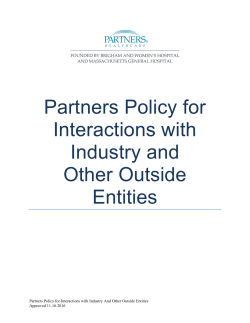 Partners Policy for Interactions with Industry and Other Outside Entities