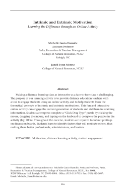 Intrinsic and Extrinsic Motivation