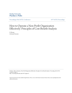 How to Operate a Non-Profit Organization - Purdue e-Pubs