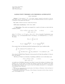 SADDLE POINT THEOREM AND FREDHOLM ALTERNATIVE∗ 1