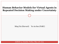 Human Behavior Models for Virtual Agents in Repeated Decision