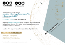 Awarding of the Hugo Ramniceanu Prize in Economics for 2017