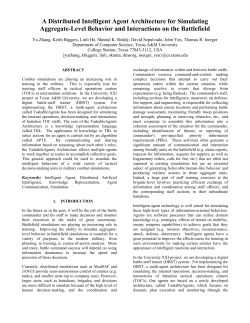 A Distributed Intelligent Agent Architecture for Simulating Aggregate