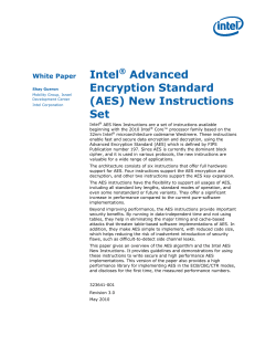 Intel(R) Advanced Encryption Standard (AES) New Instructions Set