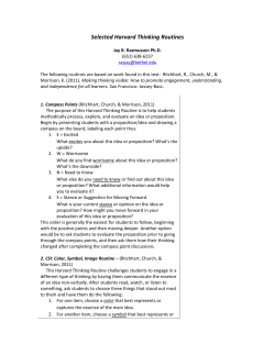 Selected Harvard Thinking Routines