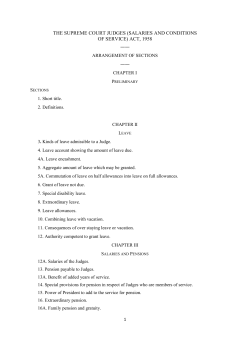 THE SUPREME COURT JUDGES (SALARIES AND CONDITIONS